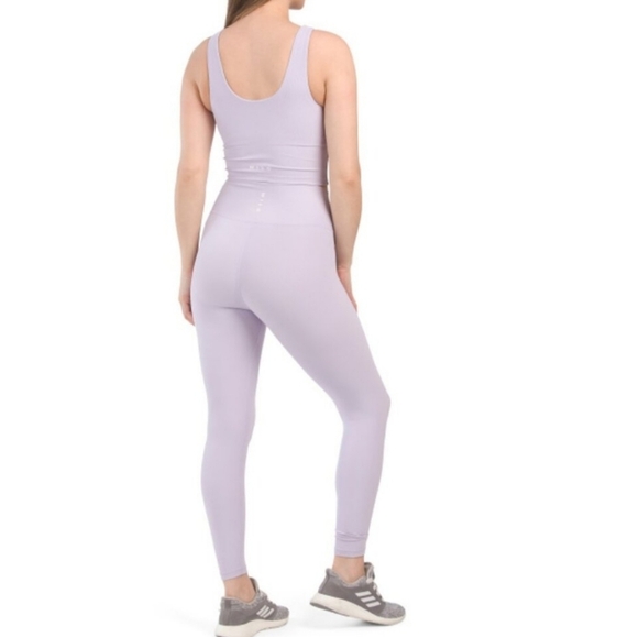 Wilo The Label Ruched Bra and Ribbed Leggings Set Lilac NEW - Picture 3 of 8